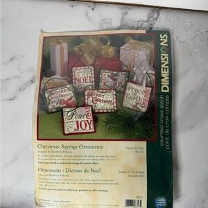 Dimensions Christmas Sayings Ornaments Cross Stitch Kit Set of 6 NEW Sealed